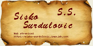 Sisko Surdulović vizit kartica